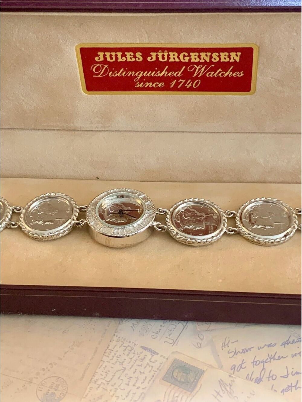 Vintage Jules Jurgensen Coin Link Bracelet Watch - Unique Collectible Timepiece